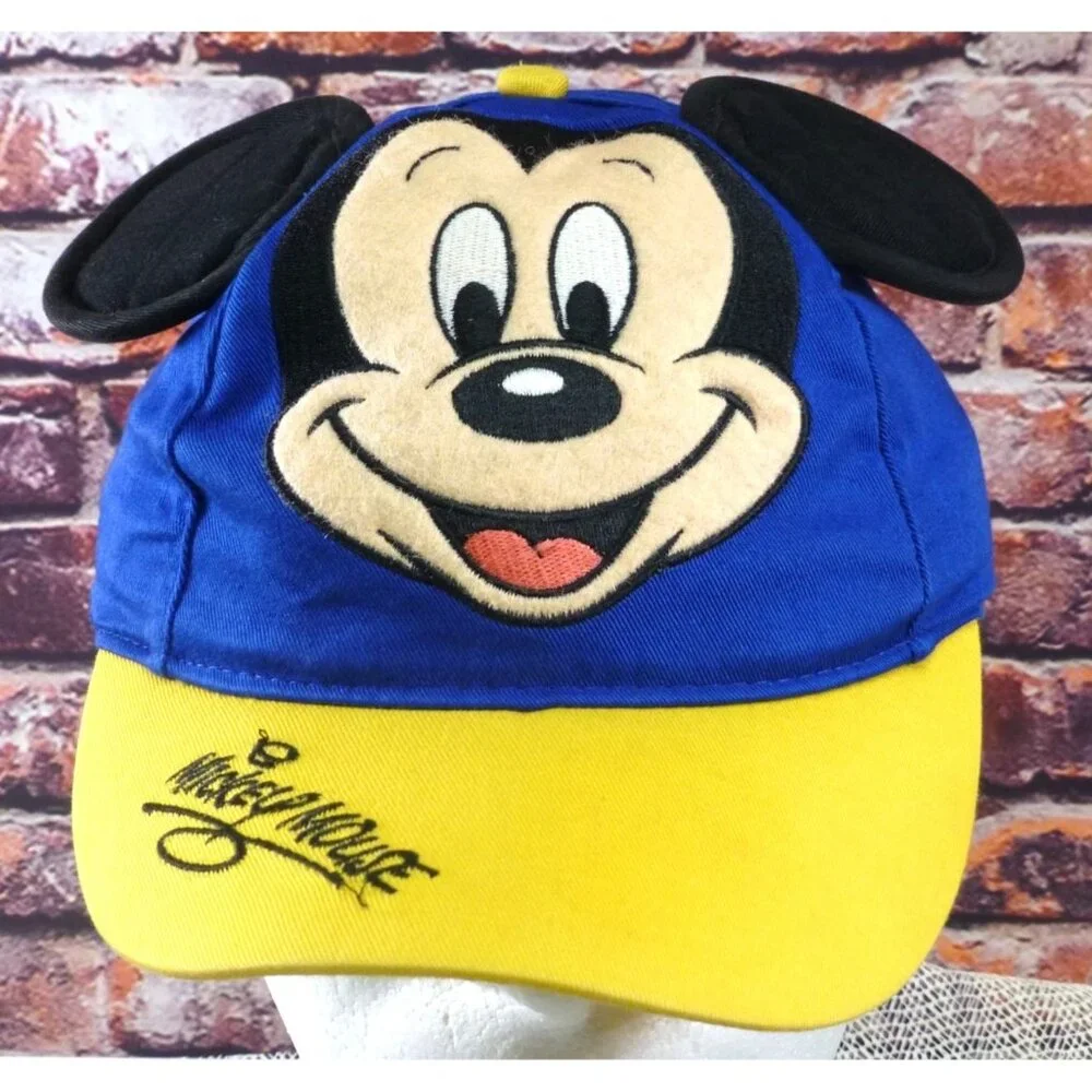 Disney Mickey Mouse Youth Cap‎ W/ 3D Ears & Yellow Brim